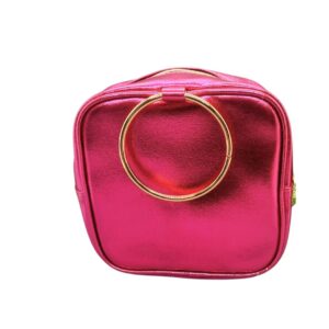 IPSY- Cosmetiquera Rosa Metalico Cadrada